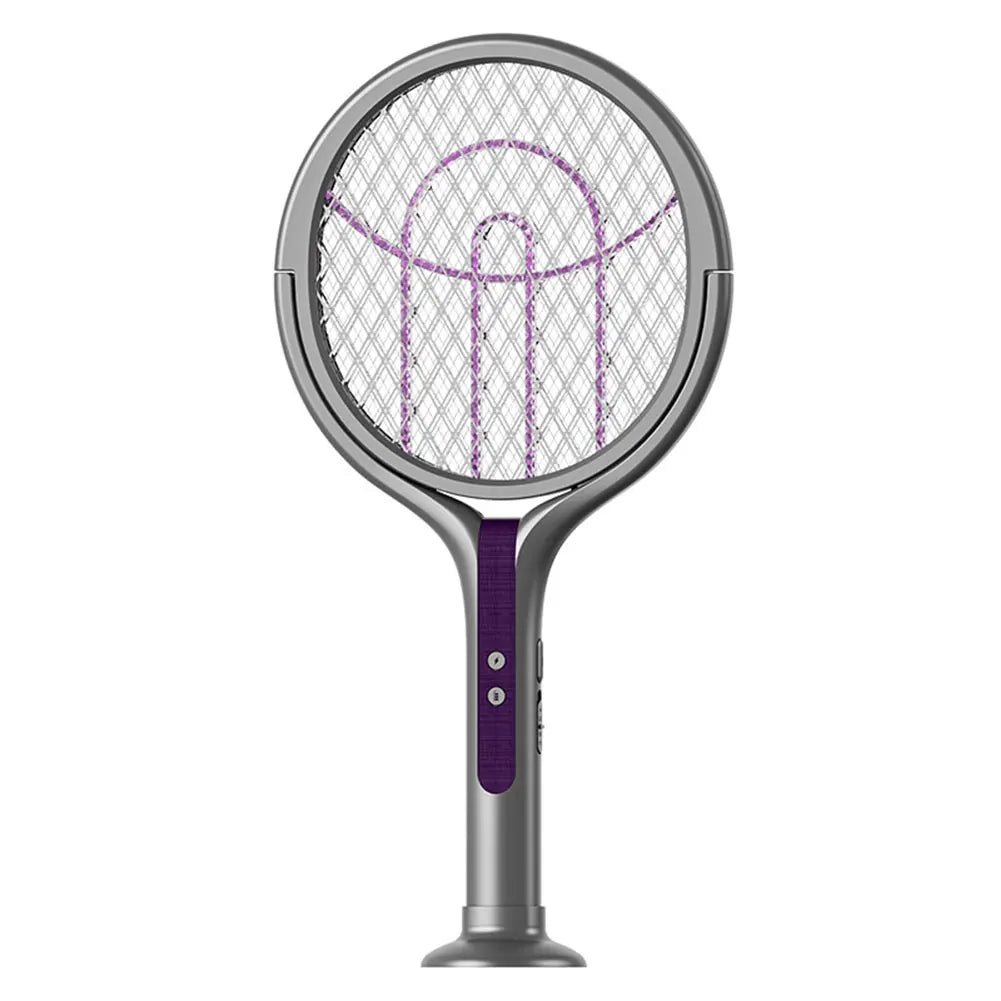 Rotating Head Bug Zapper Racket Rechargeable Mosquito Swatter 2 in 1 Fly Killer and Mosquito Trap Lamp