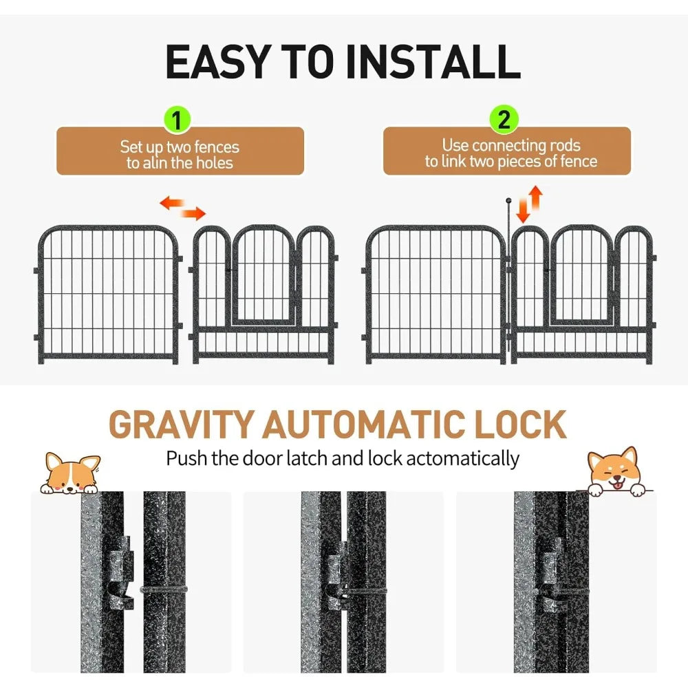 Metal Dog Playpen 40 Inch Height 24 Panels Large Dog Fence for Indoor and Outdoor Use Perfect for Large Medium and Small Dogs