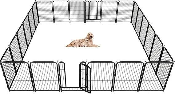 Metal Dog Playpen 40 Inch Height 24 Panels Large Dog Fence for Indoor and Outdoor Use Perfect for Large Medium and Small Dogs