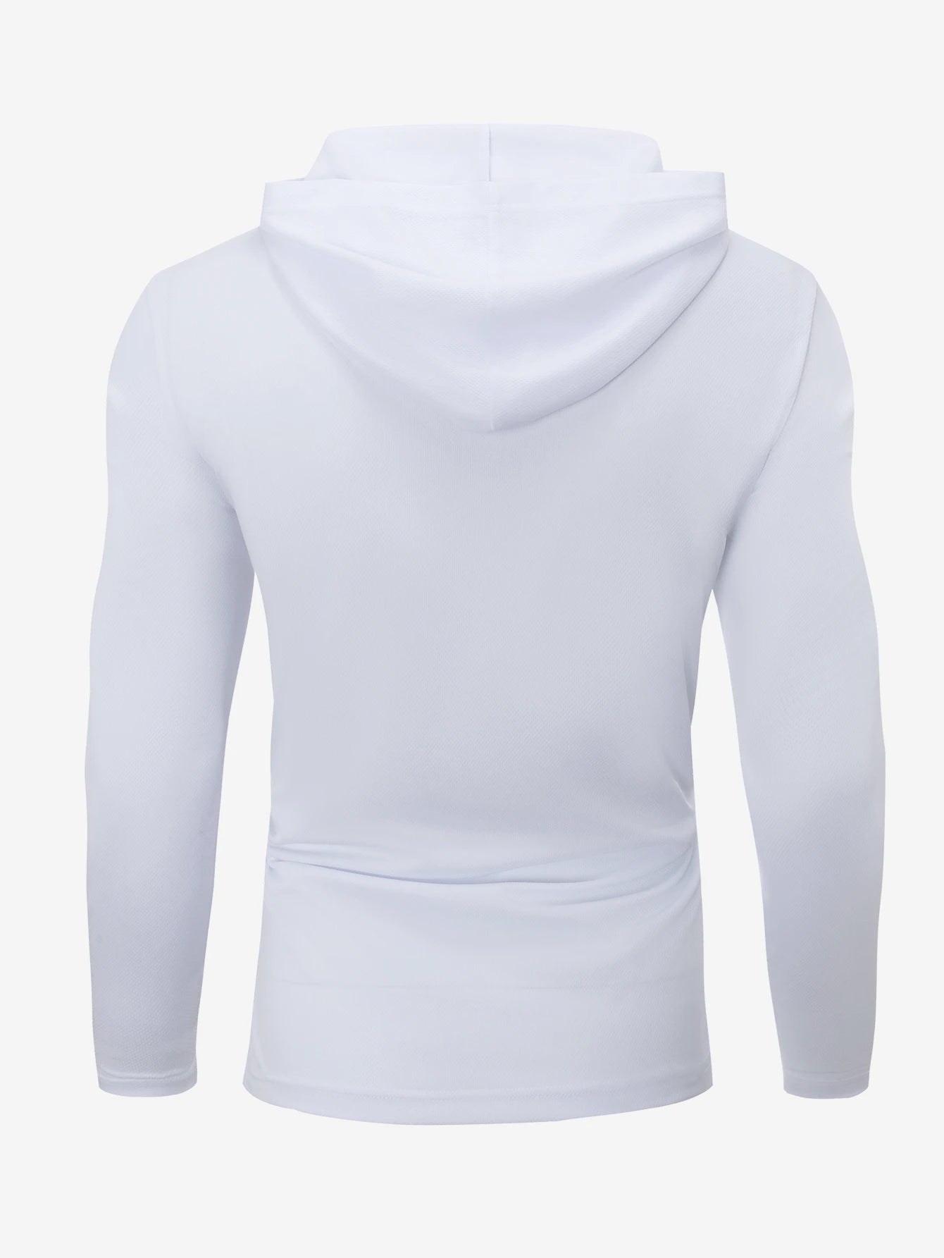 Men's Five Piece Sports Long Sleeved Hooded T Shirt Breathable Solid Color Shirt for Running and Fitness