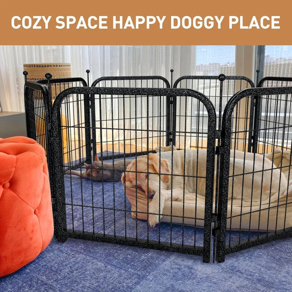 Metal Dog Playpen 40 Inch Height 24 Panels Large Dog Fence for Indoor and Outdoor Use Perfect for Large Medium and Small Dogs