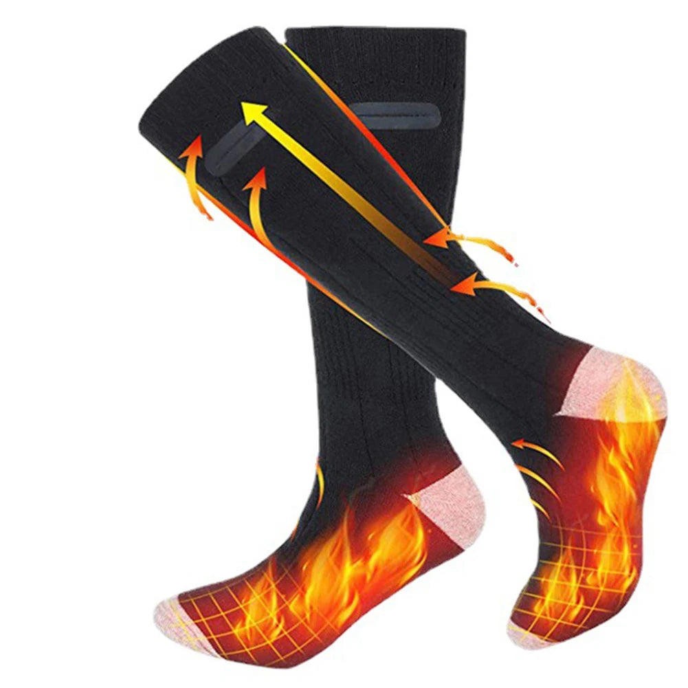 Unisex Electric Thermal Socks Breathable Rechargeable Washable Heated Socks for Winter Skiing and Cycling