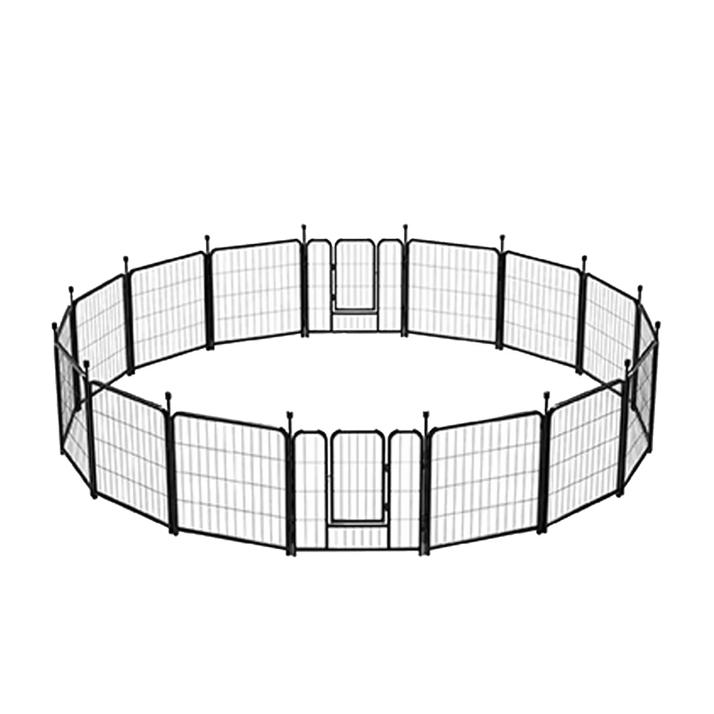16 Panels 24 Inch Pet Exercise Playpen with Sound Reduction Cover and 2 Clip Metal Dog Puppy Playpen for Indoor Outdoor Use