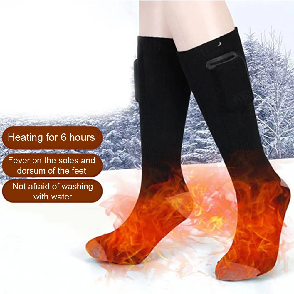 Unisex Electric Thermal Socks Breathable Rechargeable Washable Heated Socks for Winter Skiing and Cycling