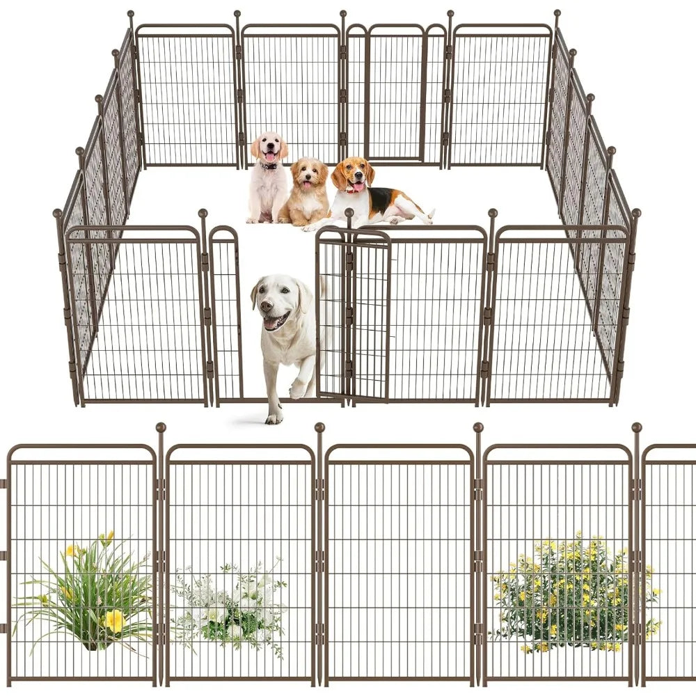 Dog Playpens 40 Inch High 16 Panels Dog Pen Outdoor Indoor Dog Fence Exercise Pen for Small Medium Large Dogs Foldable Pet Play Yard
