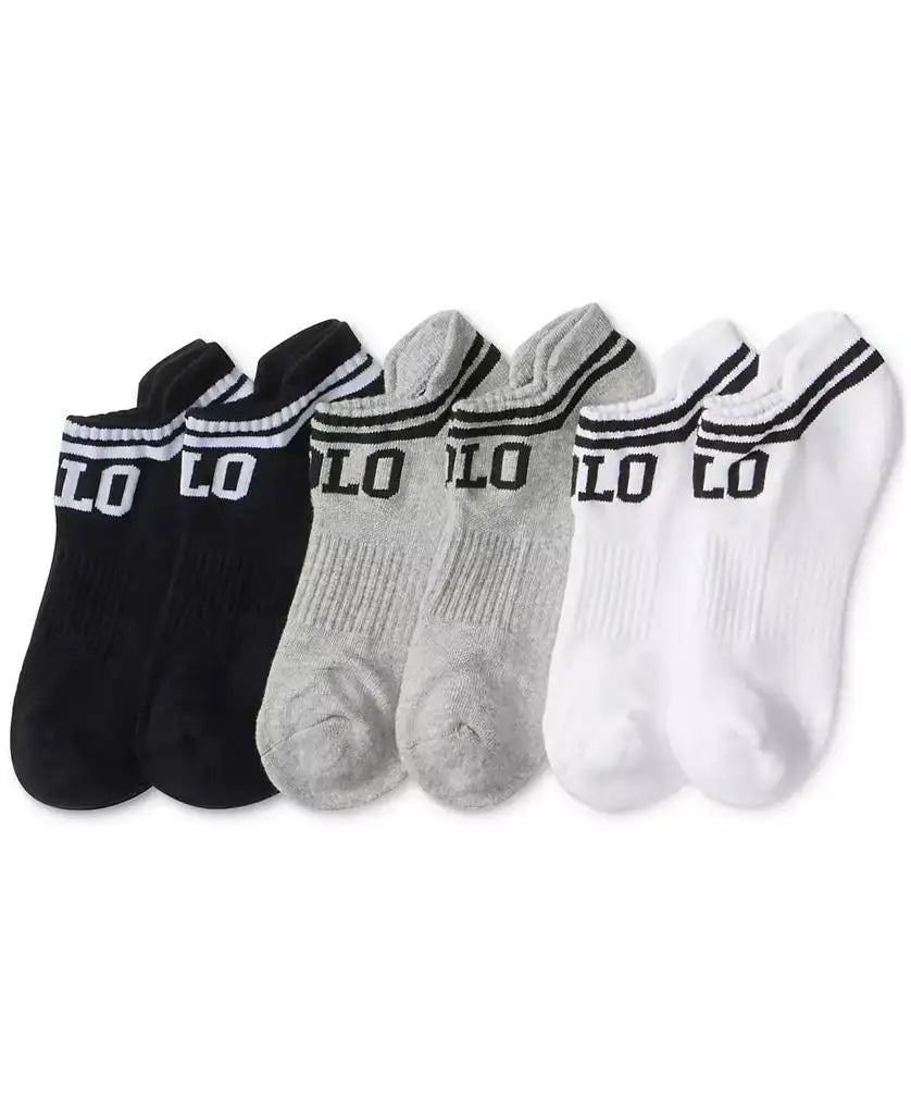 Polo Ralph Lauren Men's 6 Pack Double Bar Stripe Low Cut Socks