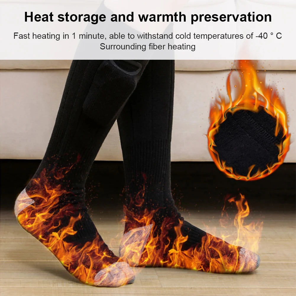 Unisex Electric Thermal Socks Breathable Rechargeable Washable Heated Socks for Winter Skiing and Cycling