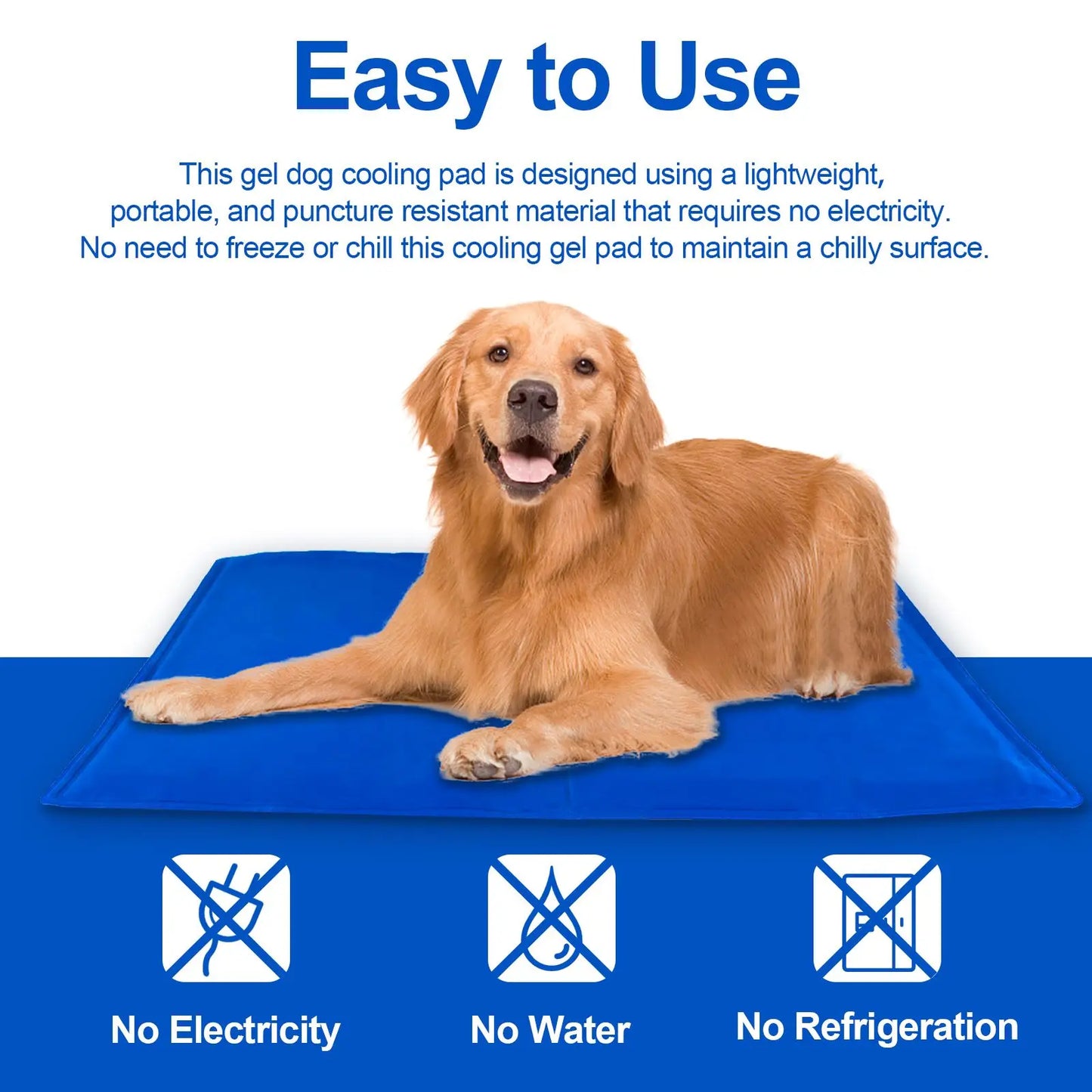 Pet Cooling Pad For Dogs And Cats Pressure Activated Dog Cooling Pad No Water Or Refrigeration Required Non Toxic Gel