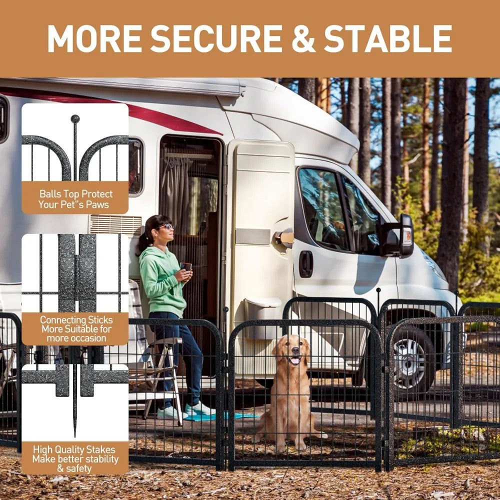 Metal Dog Playpen 40 Inch Height 24 Panels Large Dog Fence for Indoor and Outdoor Use Perfect for Large Medium and Small Dogs