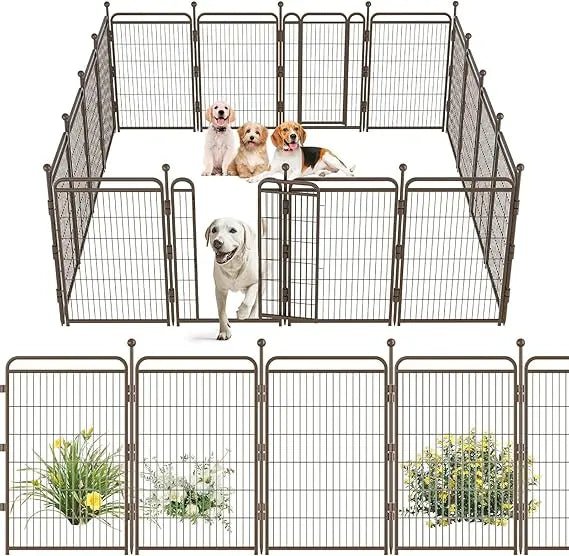 Dog Playpens 40 Inch High 16 Panels Dog Pen Outdoor Indoor Dog Fence Exercise Pen for Small Medium Large Dogs Foldable Pet Play Yard
