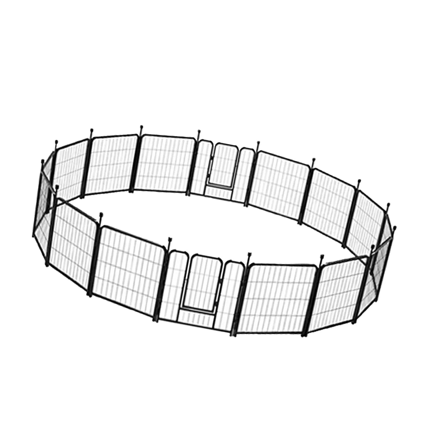 16 Panels 24 Inch Pet Exercise Playpen with Sound Reduction Cover and 2 Clip Metal Dog Puppy Playpen for Indoor Outdoor Use