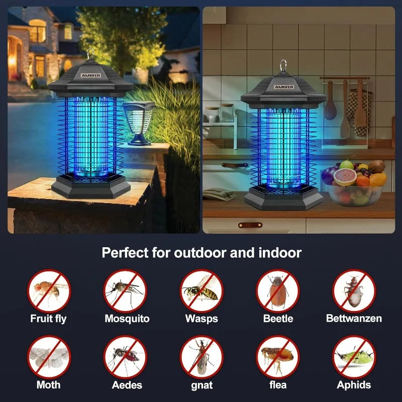 Upgraded Mosquito Control Bug Zapper with 3 Control Technologies and 2 Safety Protections for 99.99 Percent Insect Efficiency