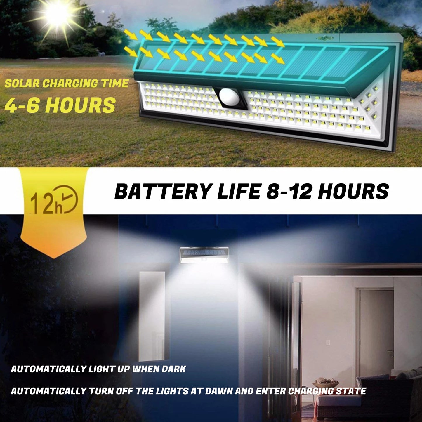 Solar Sensor Light Wall Light 118LED Solar Led Lamp Outdoor Garden Decoration With 3 Mode IP55 Waterproof Strong Lighting Lanter