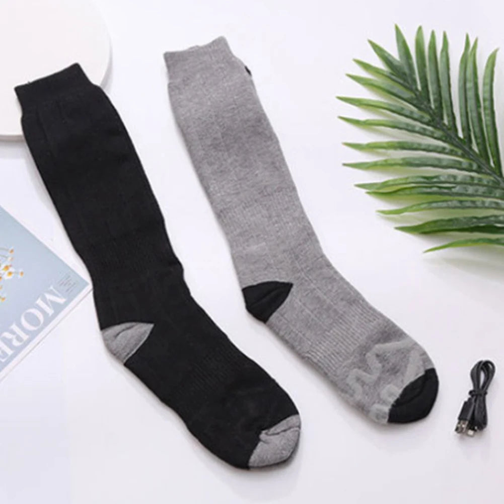 Unisex Electric Thermal Socks Breathable Rechargeable Washable Heated Socks for Winter Skiing and Cycling