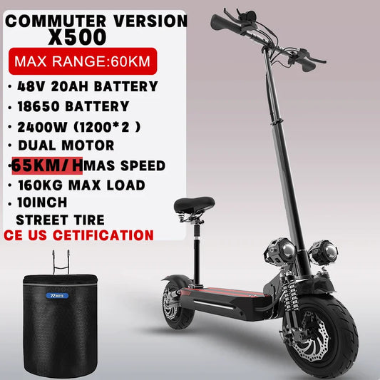 Powerful Electric Scooter Seat 85KM/H Max Speed 6000W MAX E Scooter 11" Off Road Tire Scooter Electric Adult EU USA CA Stock