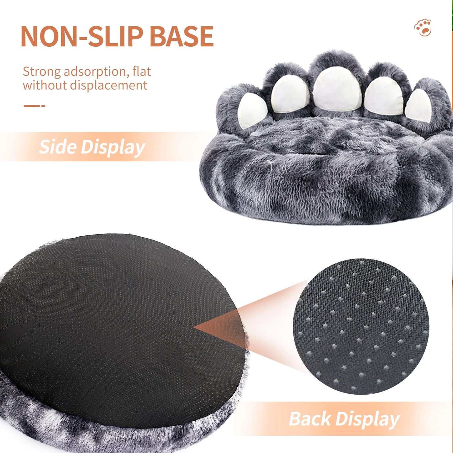 Cozy Comfy Paw Shape Dog Bed Thickened Warm Cushion for Deep Sleeping Cats and Dogs