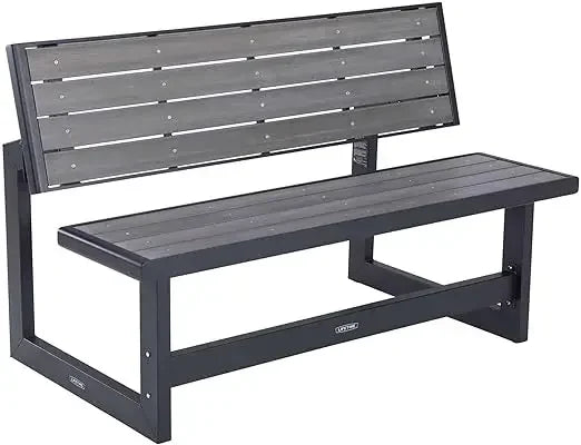 Modern Products Brown Wood Grain Convertible Patio Benches, Outdoor Wooden Picnic Table Garden Bench