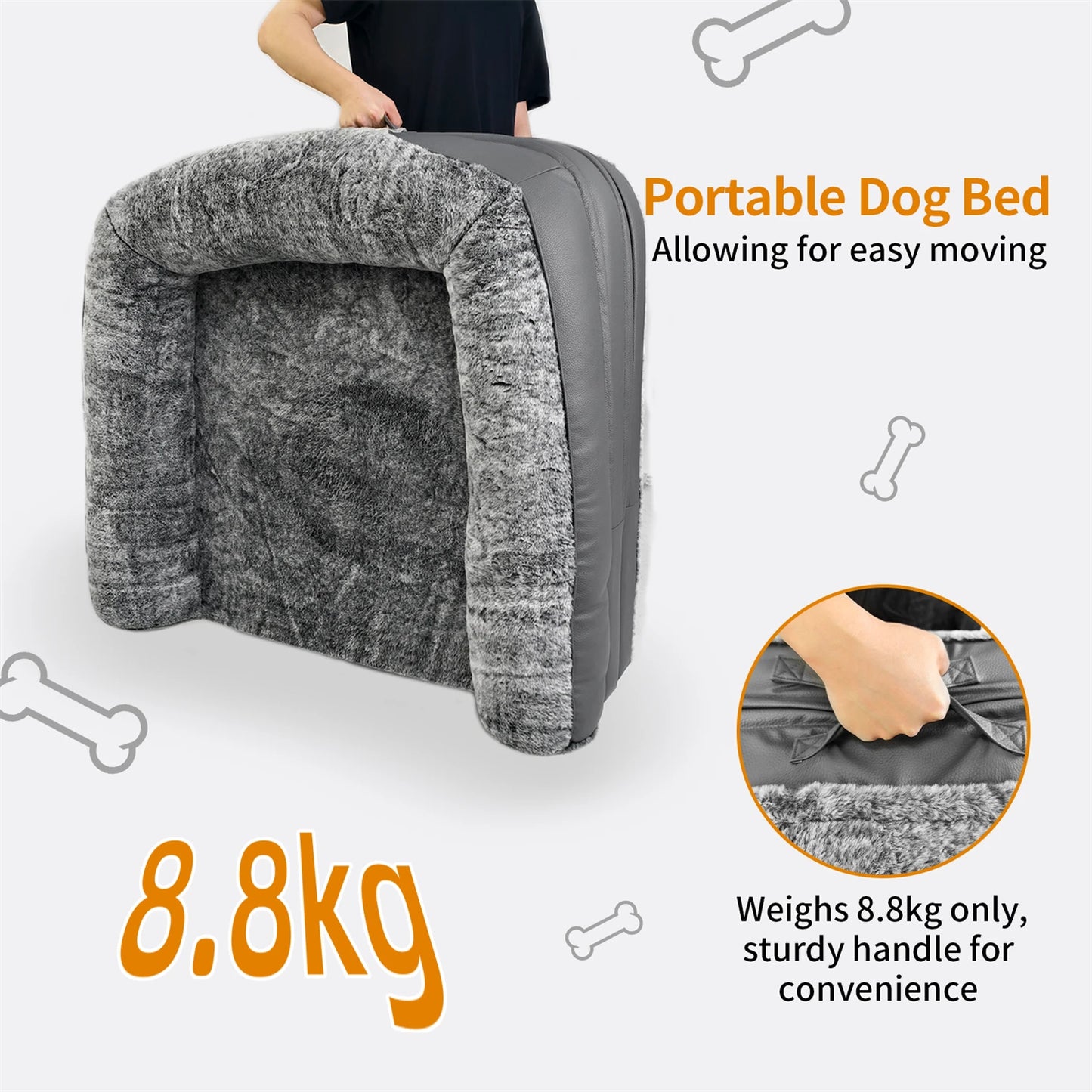 180cm Long Human Size Dog Bed for Adults and Pets Foldable Calming Pet Bed Plush Cover Orthopedic Sponge Base