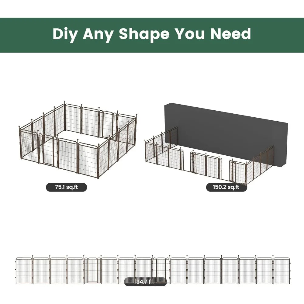 Dog Playpens 40 Inch High 16 Panels Dog Pen Outdoor Indoor Dog Fence Exercise Pen for Small Medium Large Dogs Foldable Pet Play Yard