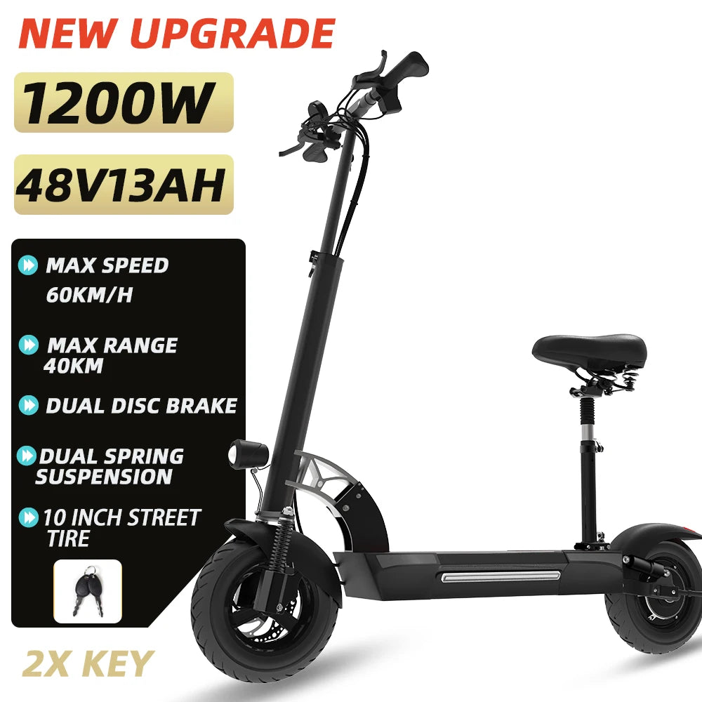 Powerful Electric Scooter Seat 85KM/H Max Speed 6000W MAX E Scooter 11" Off Road Tire Scooter Electric Adult EU USA CA Stock