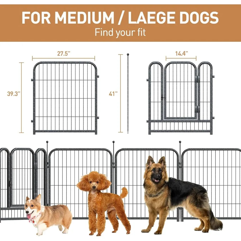 Metal Dog Playpen 40 Inch Height 24 Panels Large Dog Fence for Indoor and Outdoor Use Ideal for Large Medium and Small Dogs