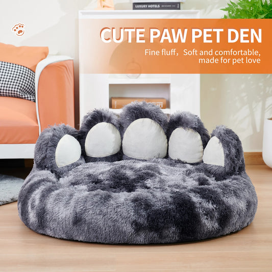Cozy Comfy Paw Shape Dog Bed Thickened Warm Cushion for Deep Sleeping Cats and Dogs