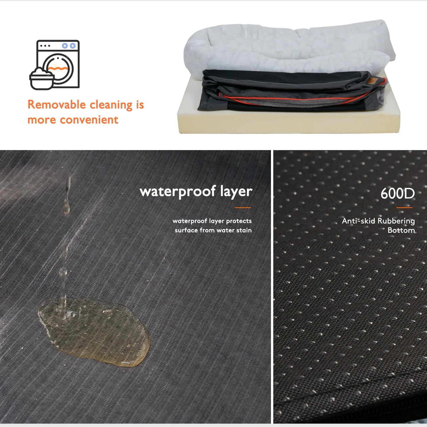 Bingopaw Super Soft Orthopedic Foam Dog Bed with Removable Cover