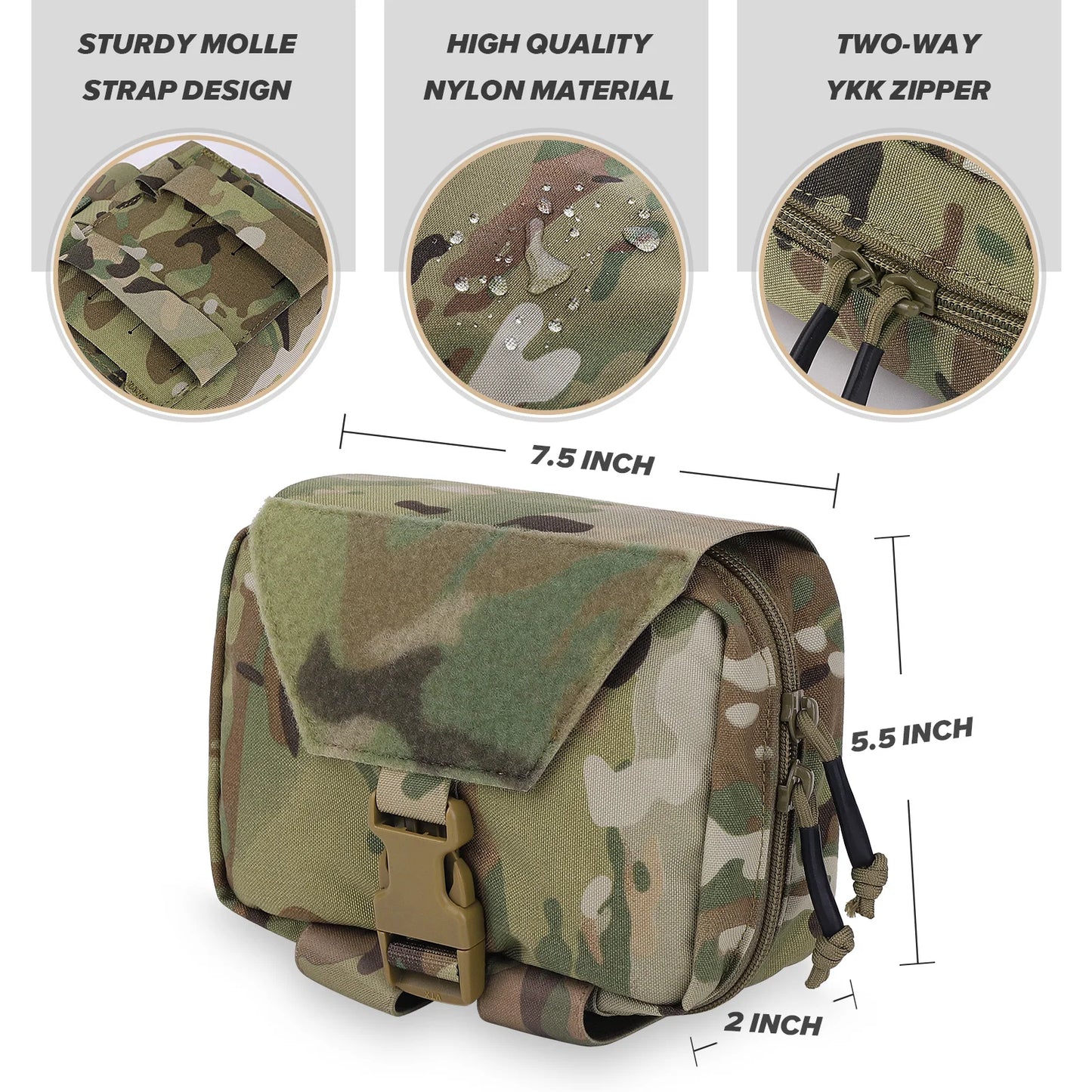 KRYDEX Tactical Rip Away Medical Pouch Tear Off First Aid IFAK Pouch MOLLE EMT Holder Outdoor Emergency Survival Bag 4 Colors