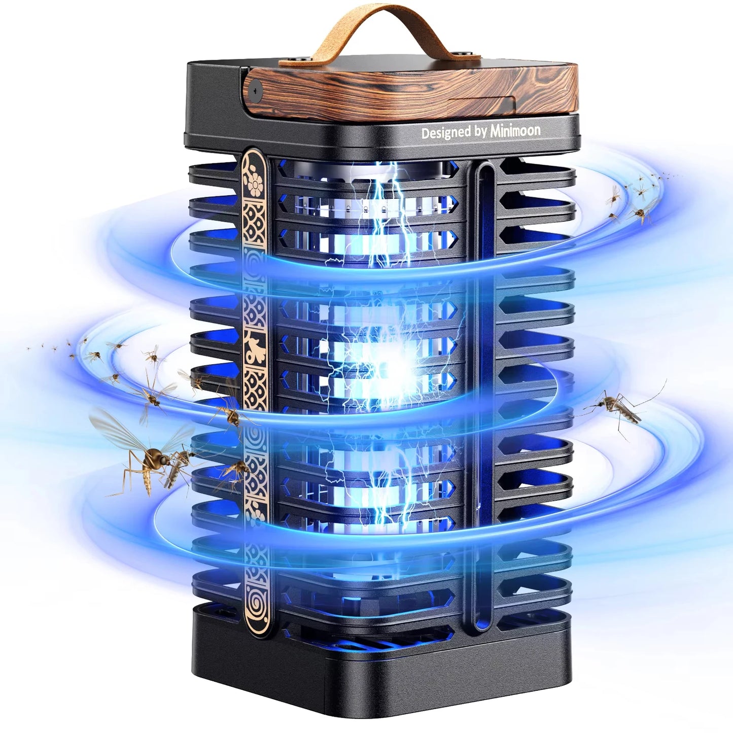 Minimoon Bug Zapper Outdoor 4200V High Voltage Mosquito Zapper 15W Fly Trap for Home Patio and Courtyard