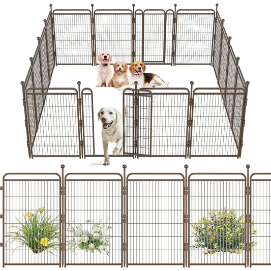 Dog Playpens 40 Inch High 16 Panels Dog Pen Outdoor Indoor Dog Fence Exercise Pen for Small Medium Large Dogs Foldable Pet Play Yard