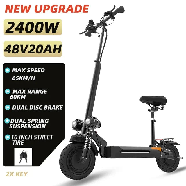 Powerful Electric Scooter Seat 85KM/H Max Speed 6000W MAX E Scooter 11" Off Road Tire Scooter Electric Adult EU USA CA Stock