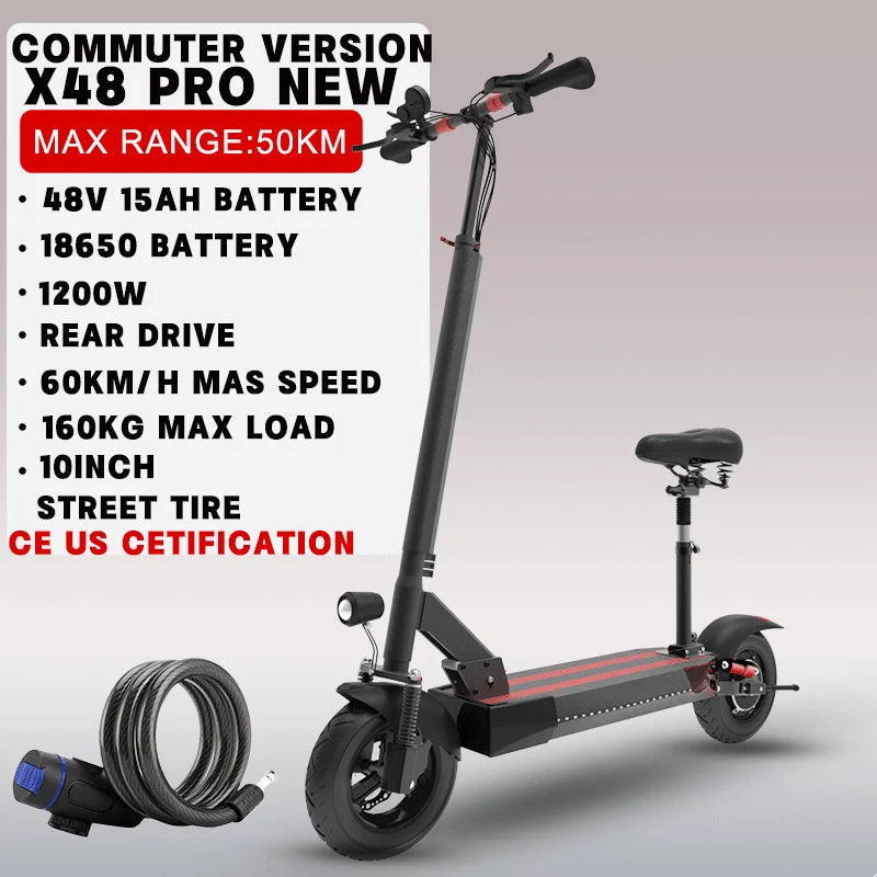 Powerful Electric Scooter Seat 85KM/H Max Speed 6000W MAX E Scooter 11" Off Road Tire Scooter Electric Adult EU USA CA Stock