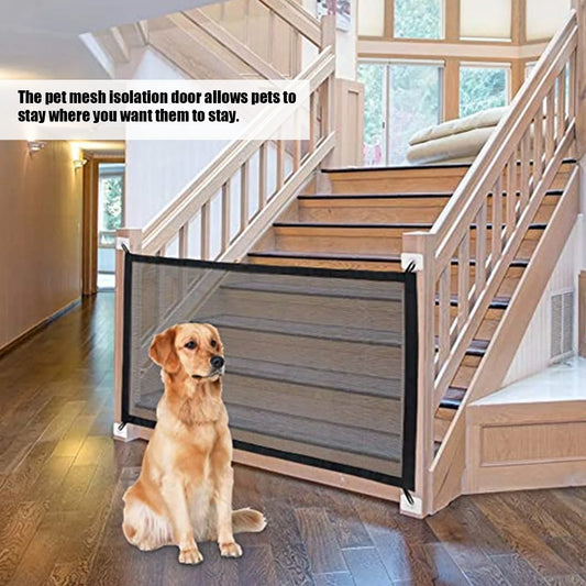 Pet Safety Barrier Dog Isolation Fence Portable Foldable Mesh Pet Barrier 180 x 72cm 70.9 x 28.3in