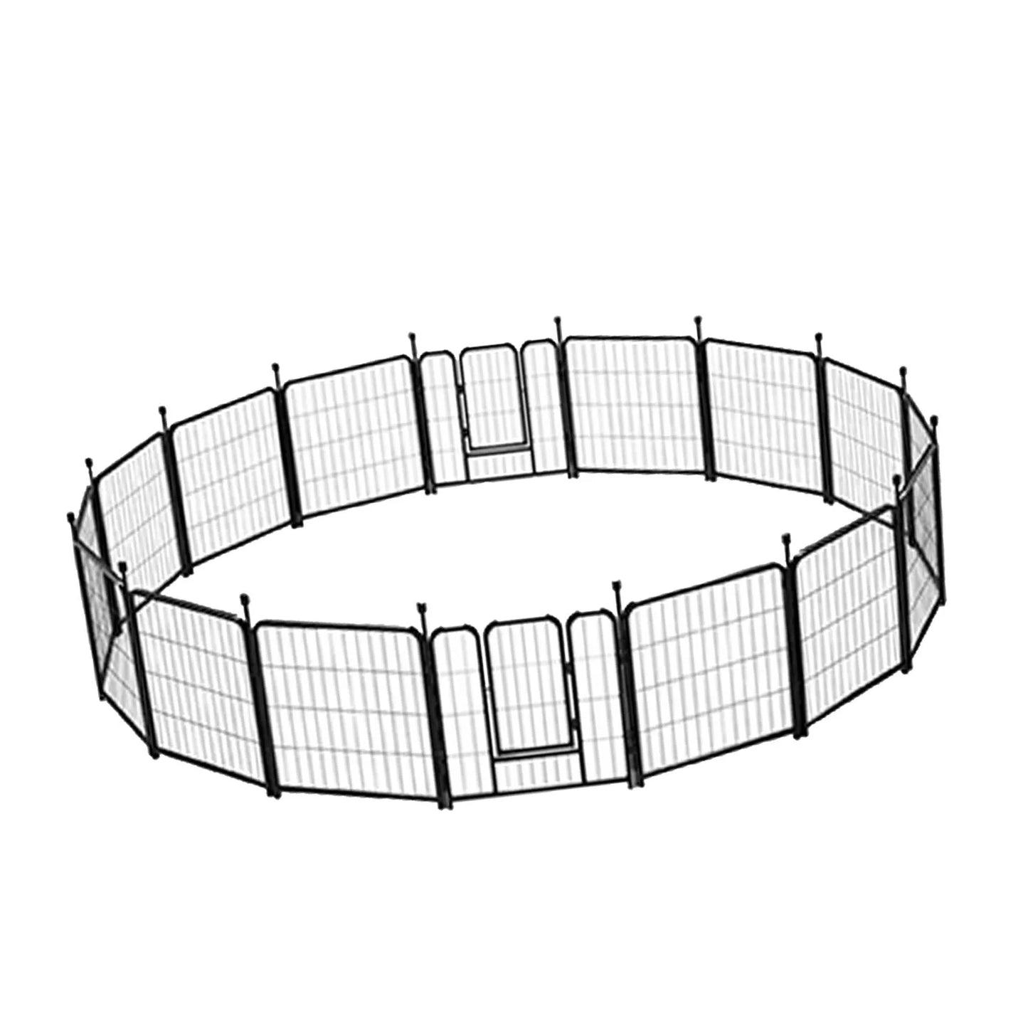 16 Panels 24 Inch Pet Exercise Playpen with Sound Reduction Cover and 2 Clip Metal Dog Puppy Playpen for Indoor Outdoor Use