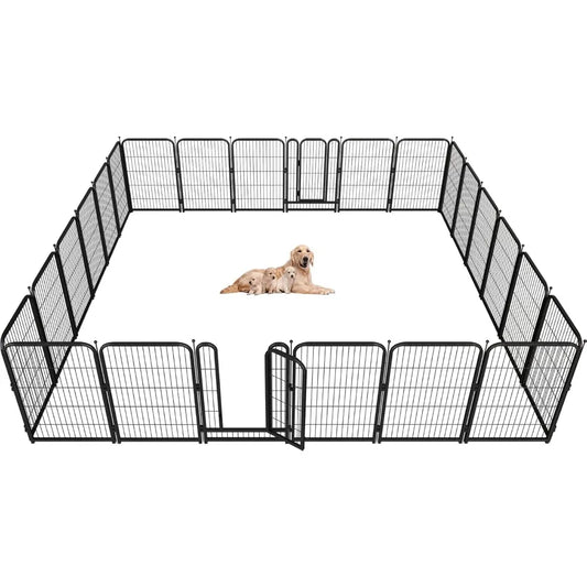Metal Dog Playpen 40 Inch Height 24 Panels Large Dog Fence for Indoor and Outdoor Use Perfect for Large Medium and Small Dogs