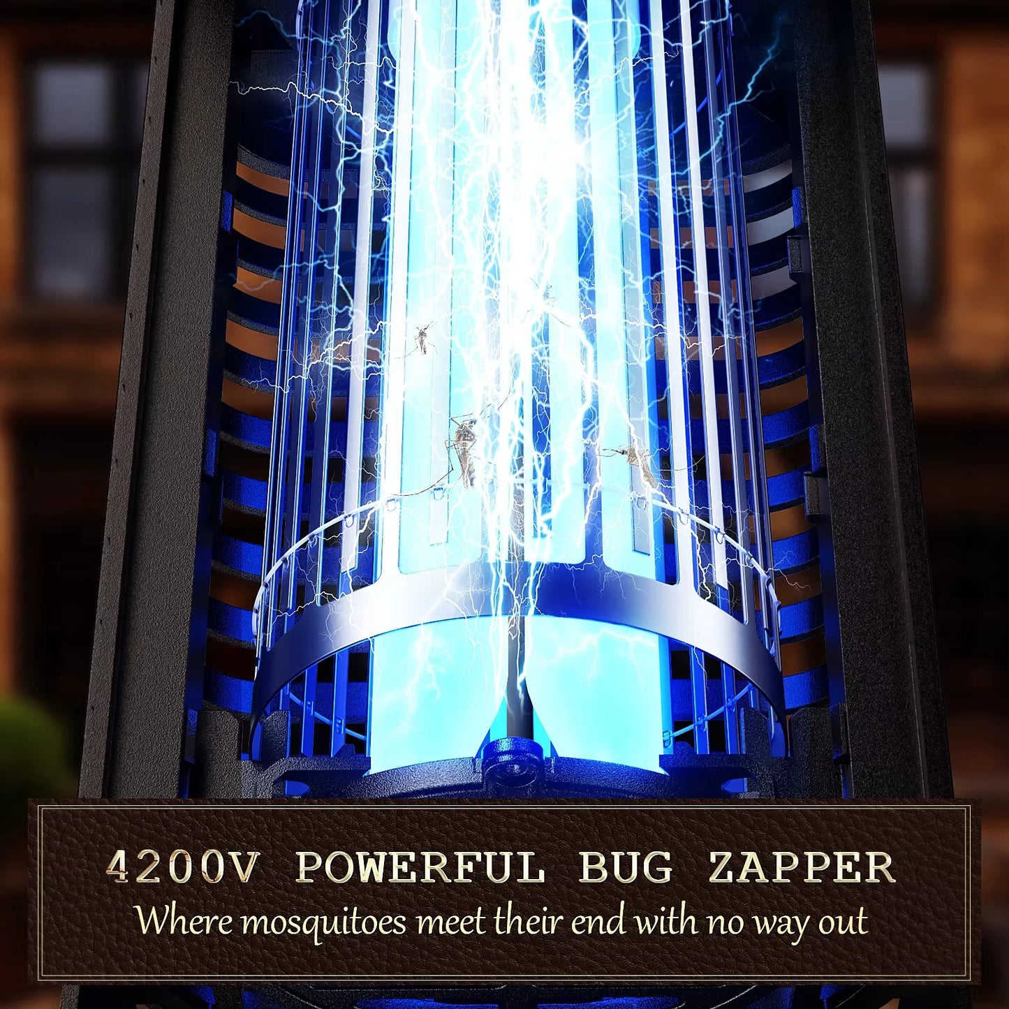 Minimoon Bug Zapper Outdoor 4200V High Voltage Mosquito Zapper 15W Fly Trap for Home Patio and Courtyard