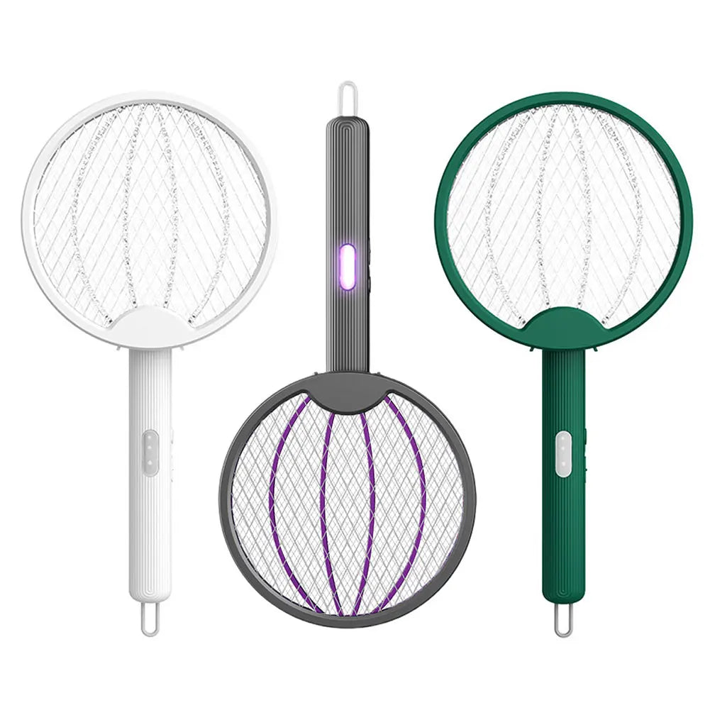 Foldable Electric Fly Swatter Rechargeable Bug Zapper Safe Indoor Outdoor Mosquito Trap Lamp